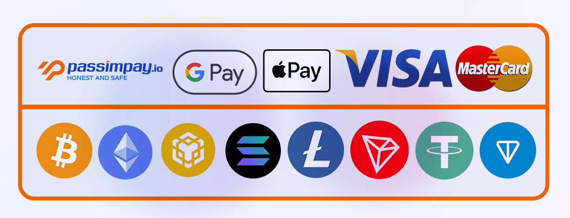 Pay with Cards & Crypto